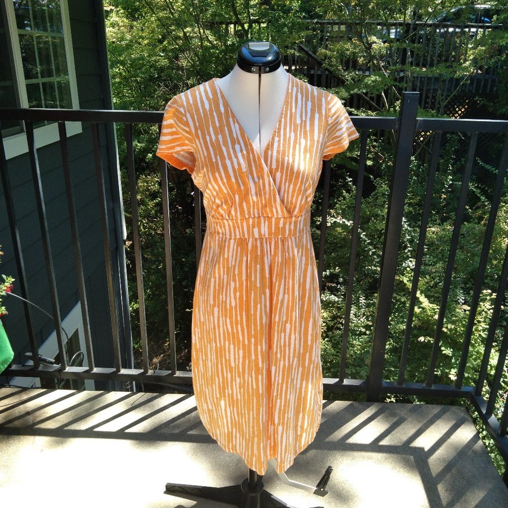 Boden Orange and White Dress